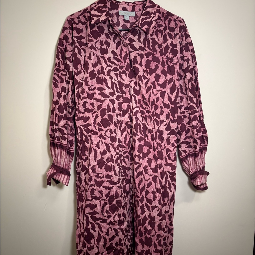 RYEGRASS Women's Pink Patterned Midi Dress